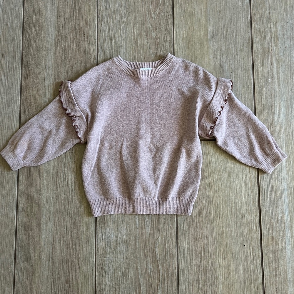 Zara mauve Ruffle Sweater size 2-3 T